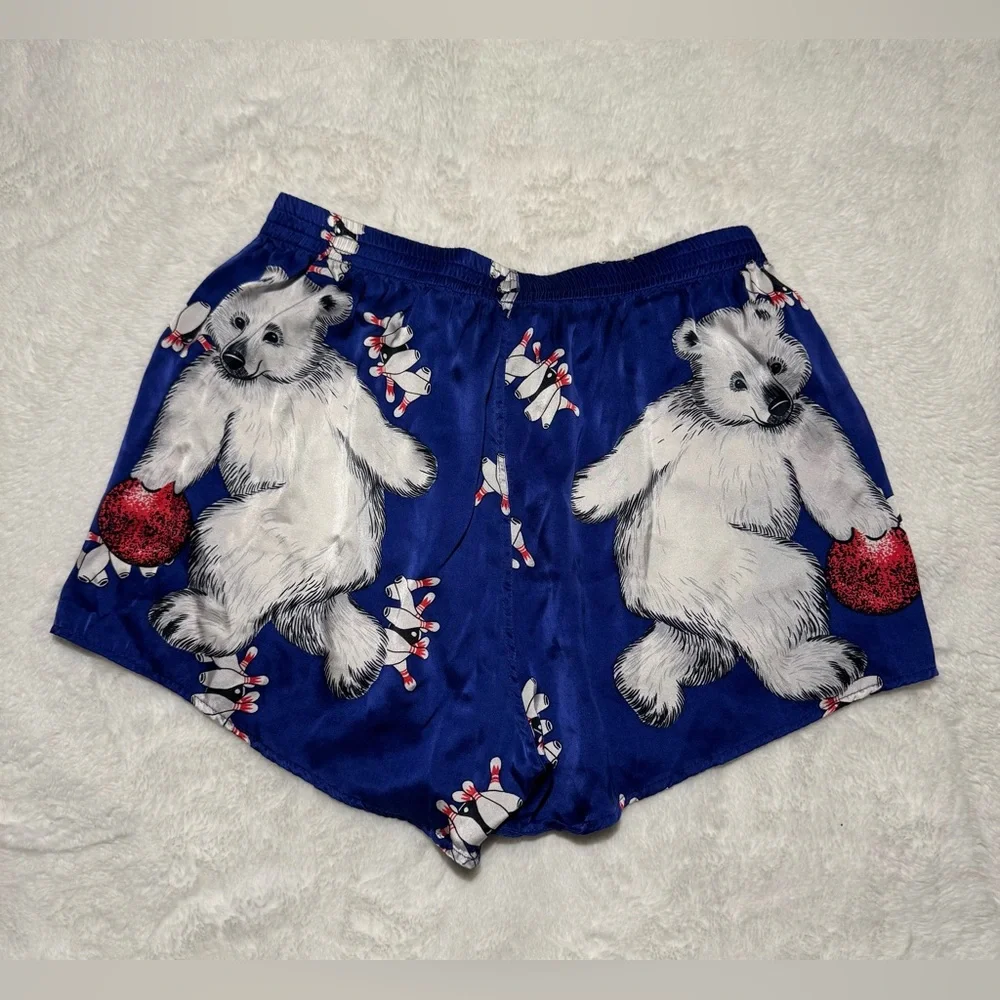 VINTAGE 80s RARE Men’s Joe Boxer 100% Silk Bowling Polar Bear Boxers